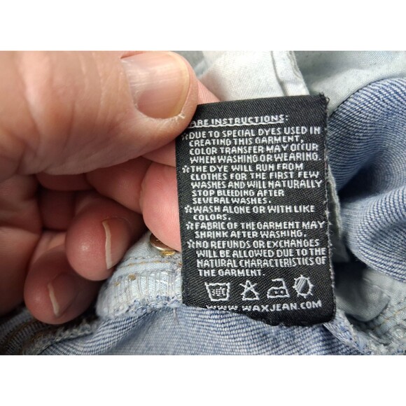 Wax Jean Juniors Skinny Jeans Size 7/25 Light Wash Distressed Stretch - Picture 8 of 13